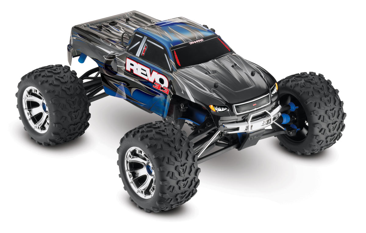 Traxxas Revo Blau RTR 3.3R TQ-Wireless +12V-Lader Verbrenner Monstertruck 53097-3