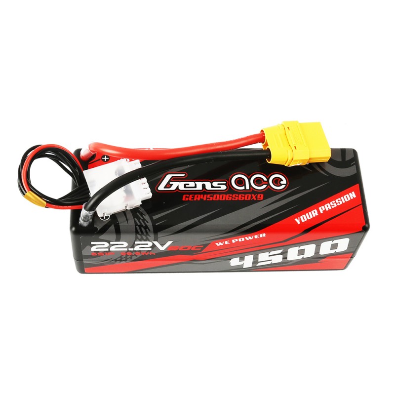 Gens ace Akku LiPo 6S 22.2V-4500-60C (XT90) 138x49x47mm 632g GE3-4500S-6X9