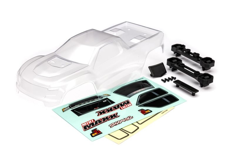 Traxxas Karosserie klar mit Aufkleber & Clipless Mini-Maxx 10711