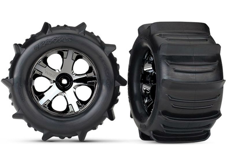 Traxxas Paddle-Reifen auf Felge 2.8 All-Star chrome schwarz TSM rate 4175