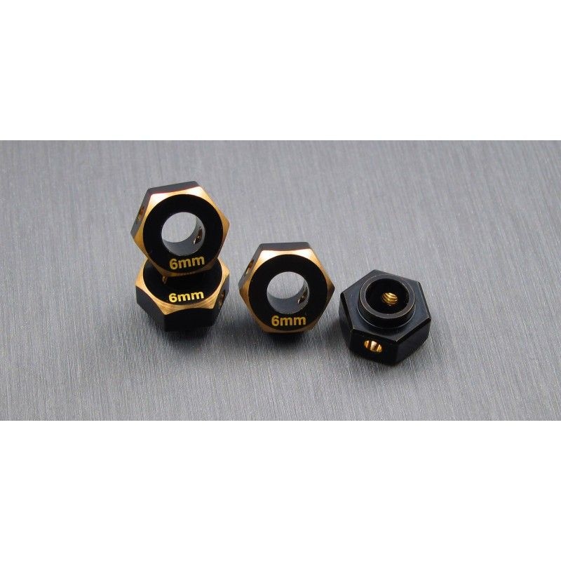 SAMIX Messing Hex Adapter 6mm schwarz für TRX TRX4 & 6 TRX4-4063-6