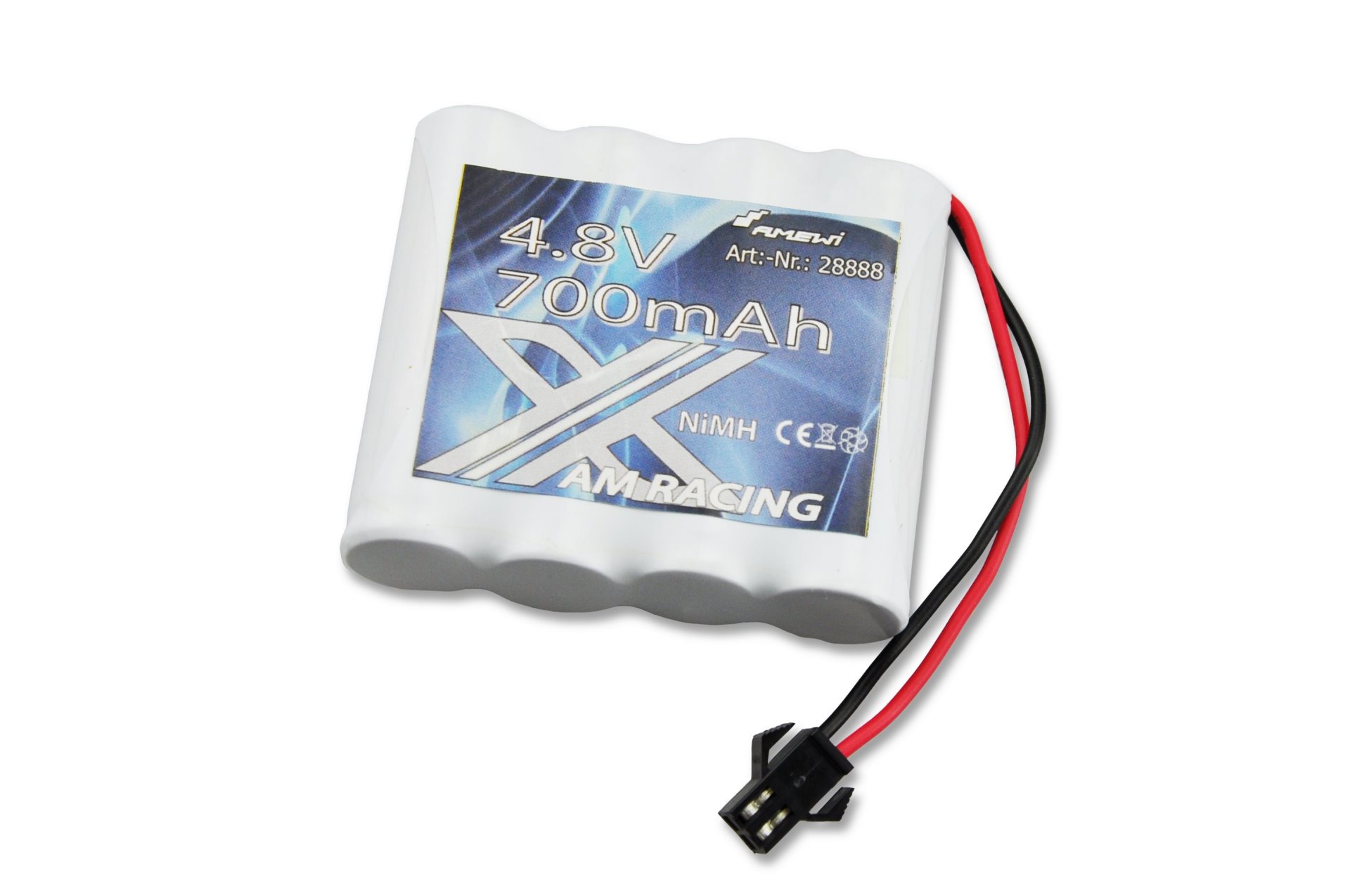 Amewi AMX RACING NiMH Akku 4,8V 700mAh HBX Plug für Conqueror, Sand Buggy, Storm, Rallye Car 28888