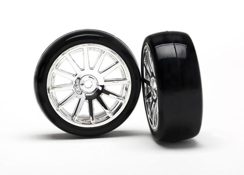 Traxxas Slick-Reifen auf Felge chrome 7573