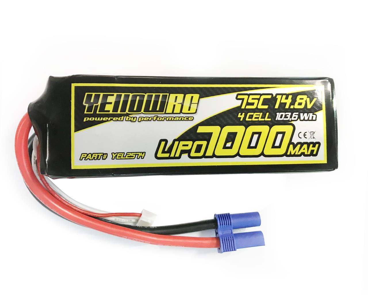YellowRC LiPo 7000mAh 14,8V 4S 75C EC5/TRX, Fits Traxxas X-maxx / Maxx YEL2574