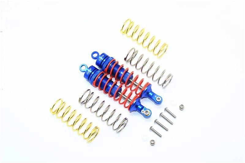 GPM Alu Dämpfer vorne 87mm blau Traxxas Rustler, Slash, Hoss 4x4