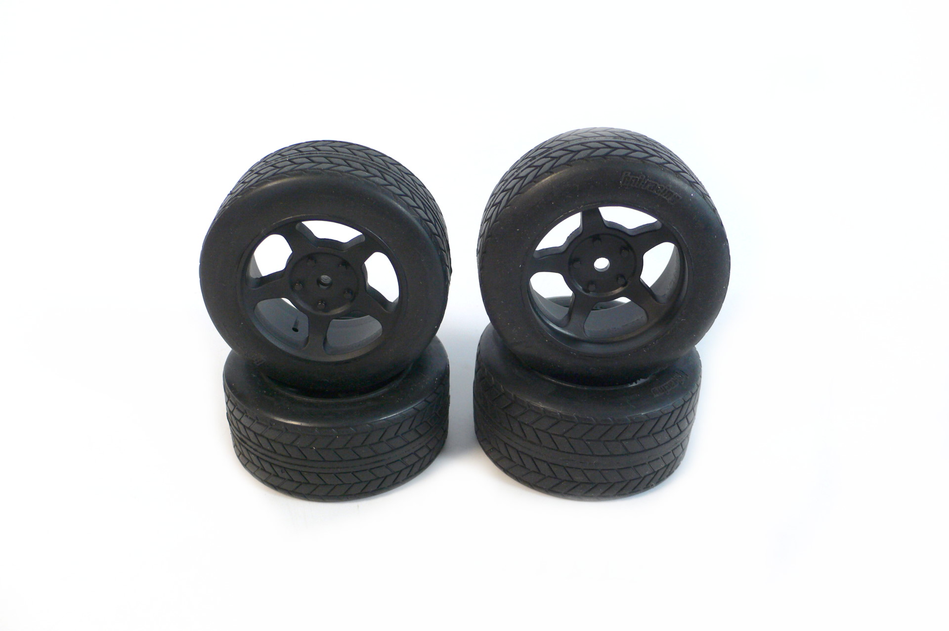 HPI E10 Tourenwagen Räder Reifen mit Felgen Schwarz 12mm 1/10 (4)