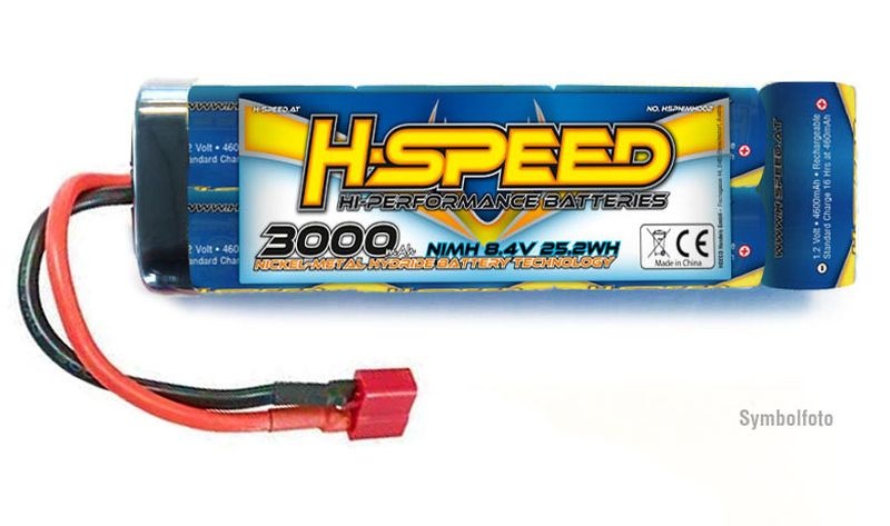 H-SPEED 3000mAh 8,4V Stick NimH Akku Deans HSPNIMH002