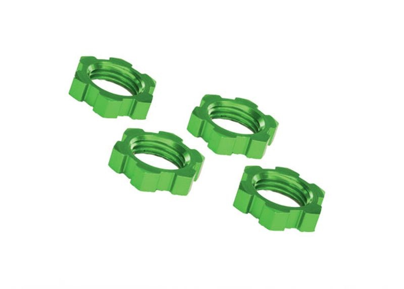 Traxxas Radmuttern, splined, 17mm, serrated (grün-eloxiert) (4) 7758G