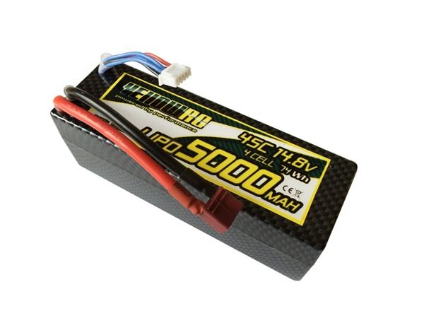 YellowRC LiPo 5000mAh 14,8V 4S45C Hardcase Deans plug YEL2654