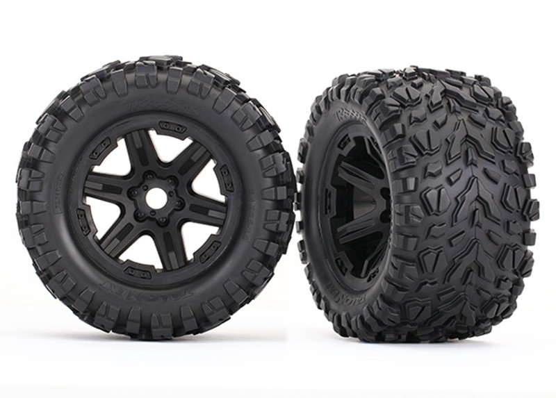 Traxxas Reifen auf Felge schwarz montiert (Talon EXT 3.8) 8672