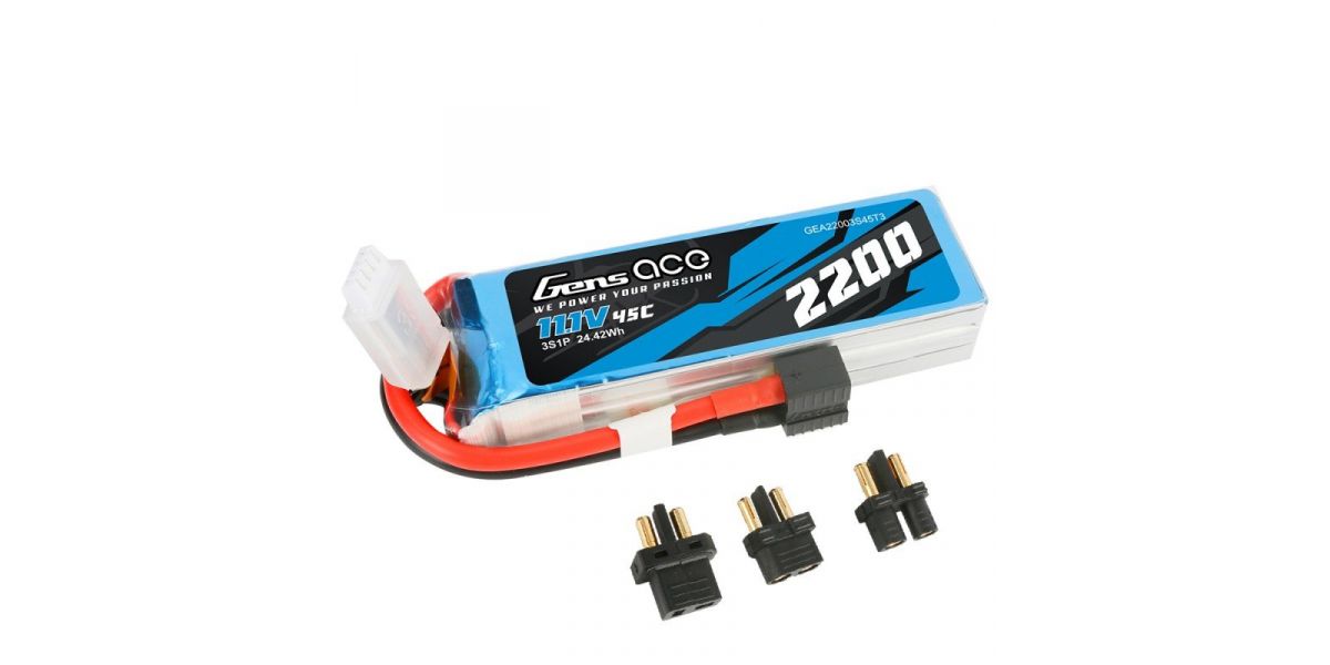 Gens ace Akku LiPo 3S 11.1V-2200-45C (Multi) 106x34x24mm 190g GE1-2200LL-3M-45