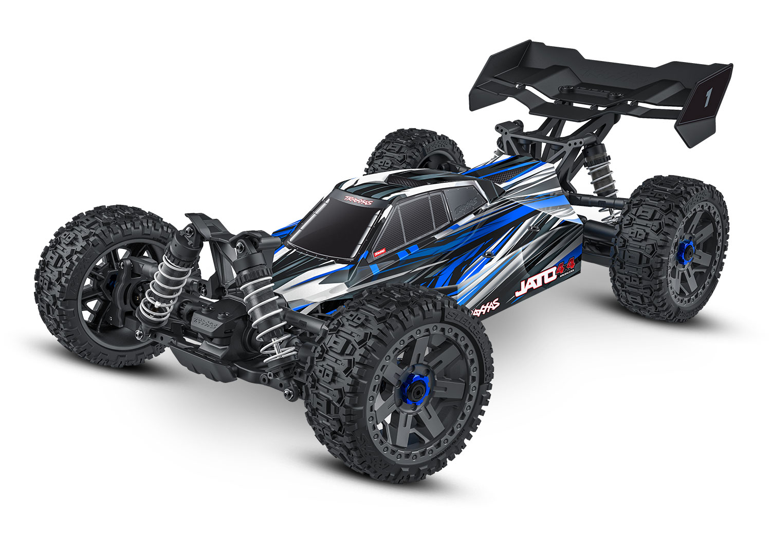 Traxxas JATO 4x4 BL-2S Brushless Buggy blau HD-Teile ARTR 90154-4