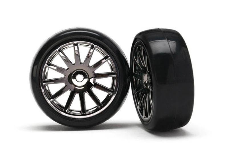 Traxxas Slick-Reifen auf Felge schwarz 7573A