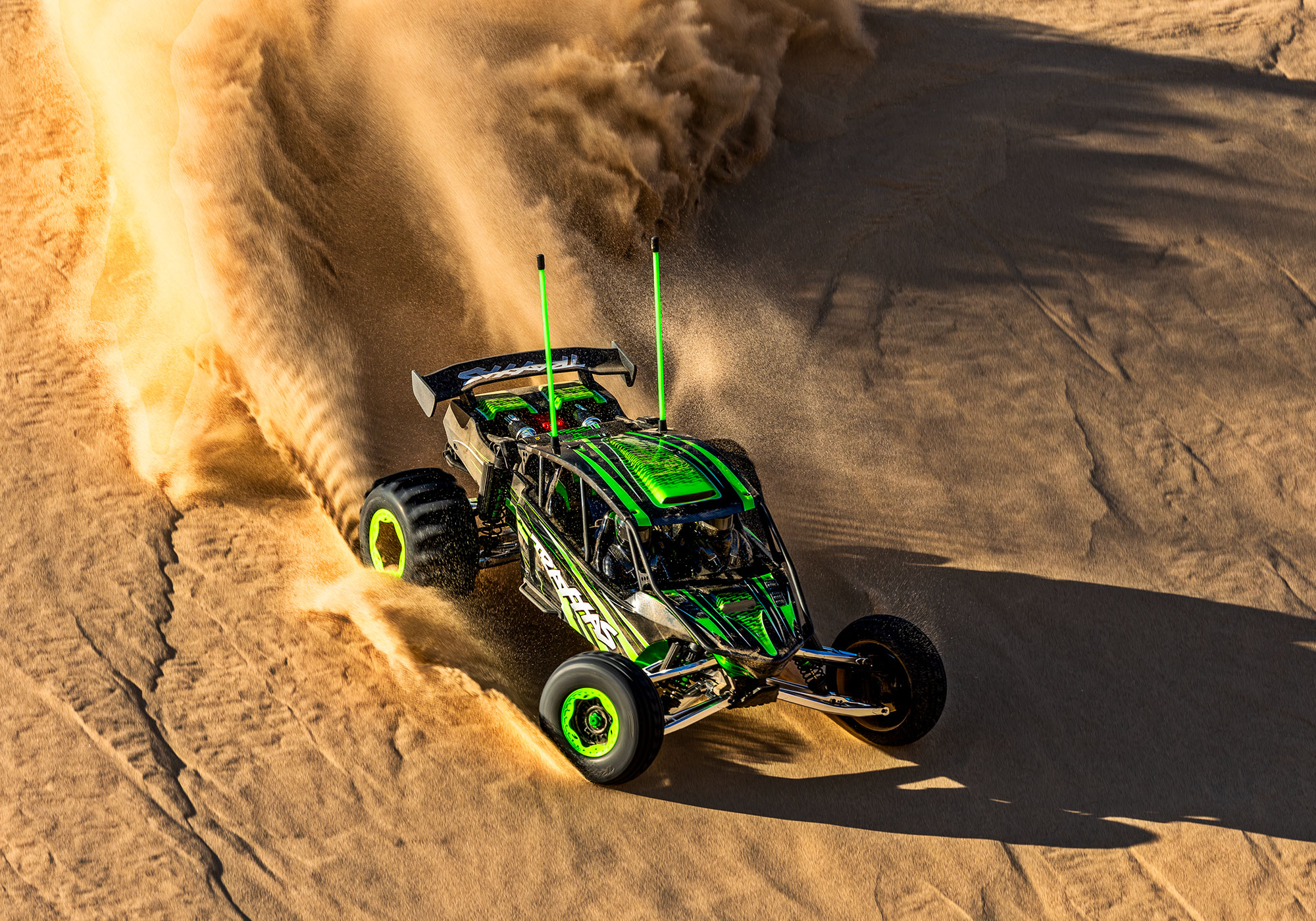 Traxxas FUNCO RWD 8S VXL 1/6 Sand Car Grün RTR Brushless o. Akku & Lader 109076-4