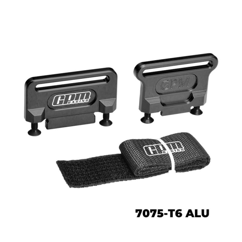 GPM Alu Akkuhalter schwarz TRAXXAS 1/8 Jato, Slash 4X4, Rally TJ0126BK