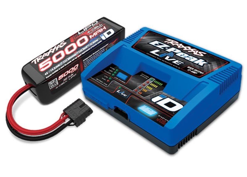 Traxxas Set mit 2971GX Lader & 2888X 4S 5000mAh Lipo Akku 2996X MAXX