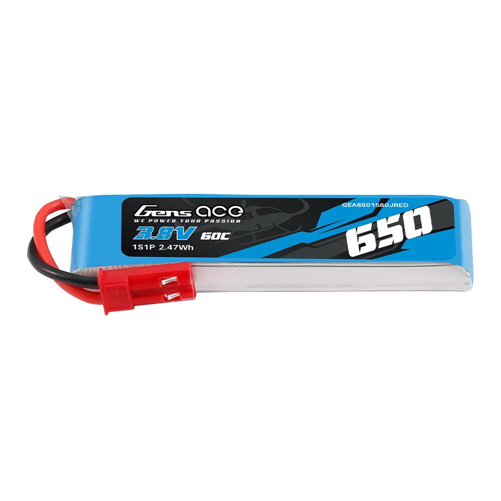 Gens Ace 650mAh 1S 3.8V 60C HV LIPO Akku mit JST-SYP Stecker GEA6501S60JRED