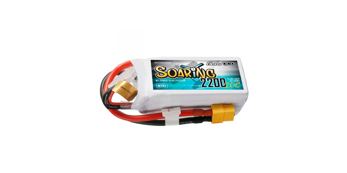 Gens ace Soaring LiPo 4S 14.8V-4000-30C (EC5) 136x42x29.5mm 380g GE1-4000S-4C5