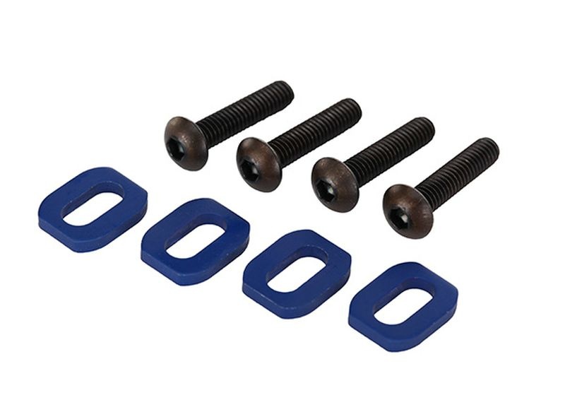 Traxxas Schreiben, Motorhalter, Alu (blau-eloxiert) (4)/ 4x18mm BCS 7759