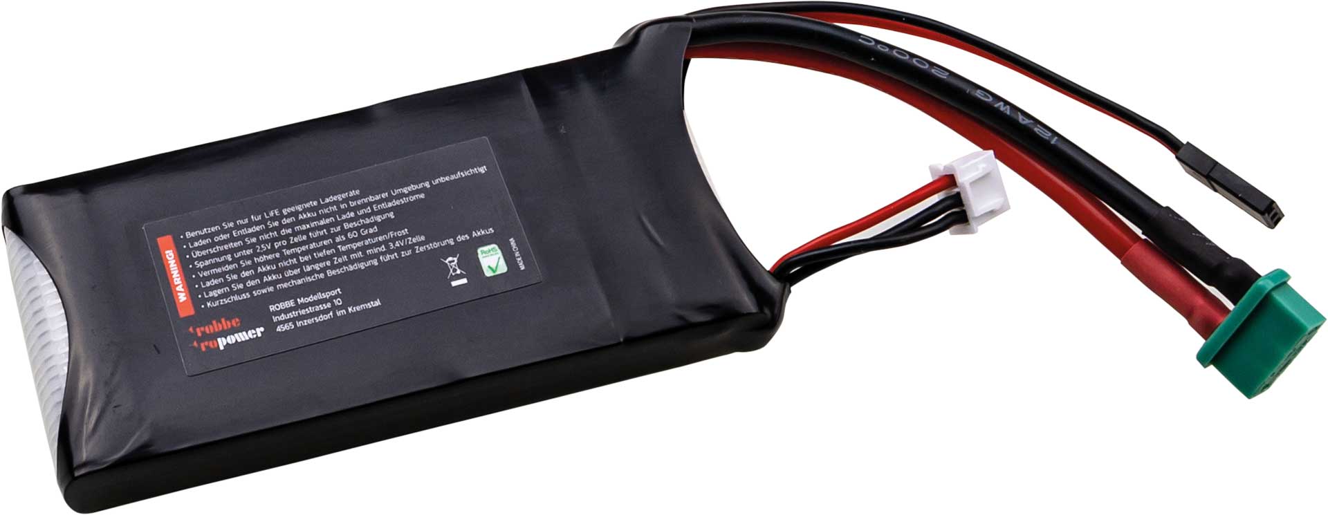 Robbe RO-POWER ULTRA LIFEPO4 1700MAH 6,6V 25(30C) 2S LIFEPO4 Akku MPX/JR/XH Stecker 7412