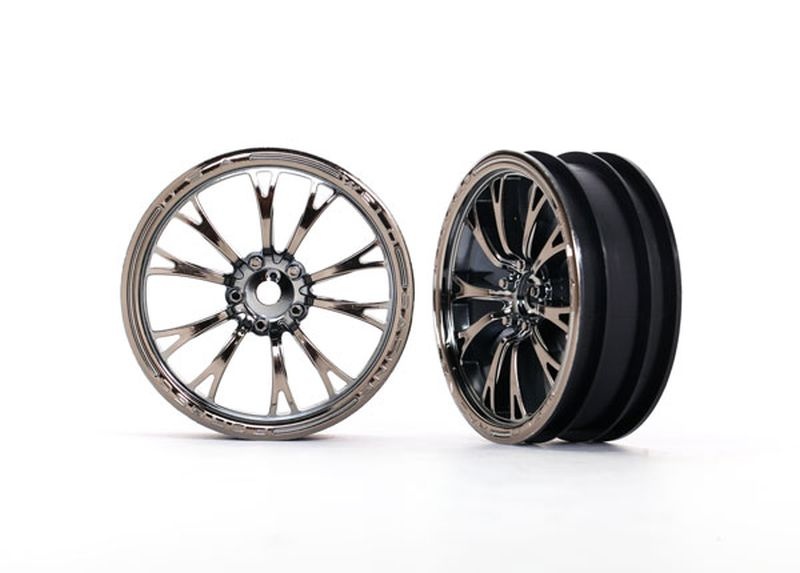 Traxxas Felgen schwarz chrom vorn (2) 9472X