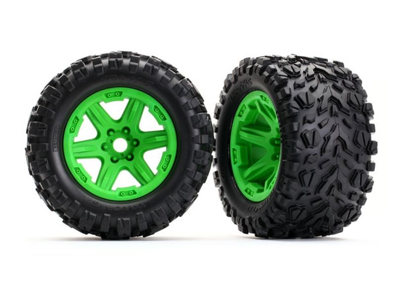 Traxxas Reifen auf Felge grün montiert (Talon EXT 3.8) 8672G