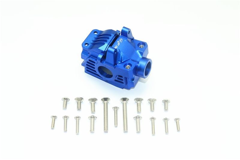 GPM Alu Getriebebox vorne blau Traxxas Rustler, Slash, Hoss, XO-01 4x4