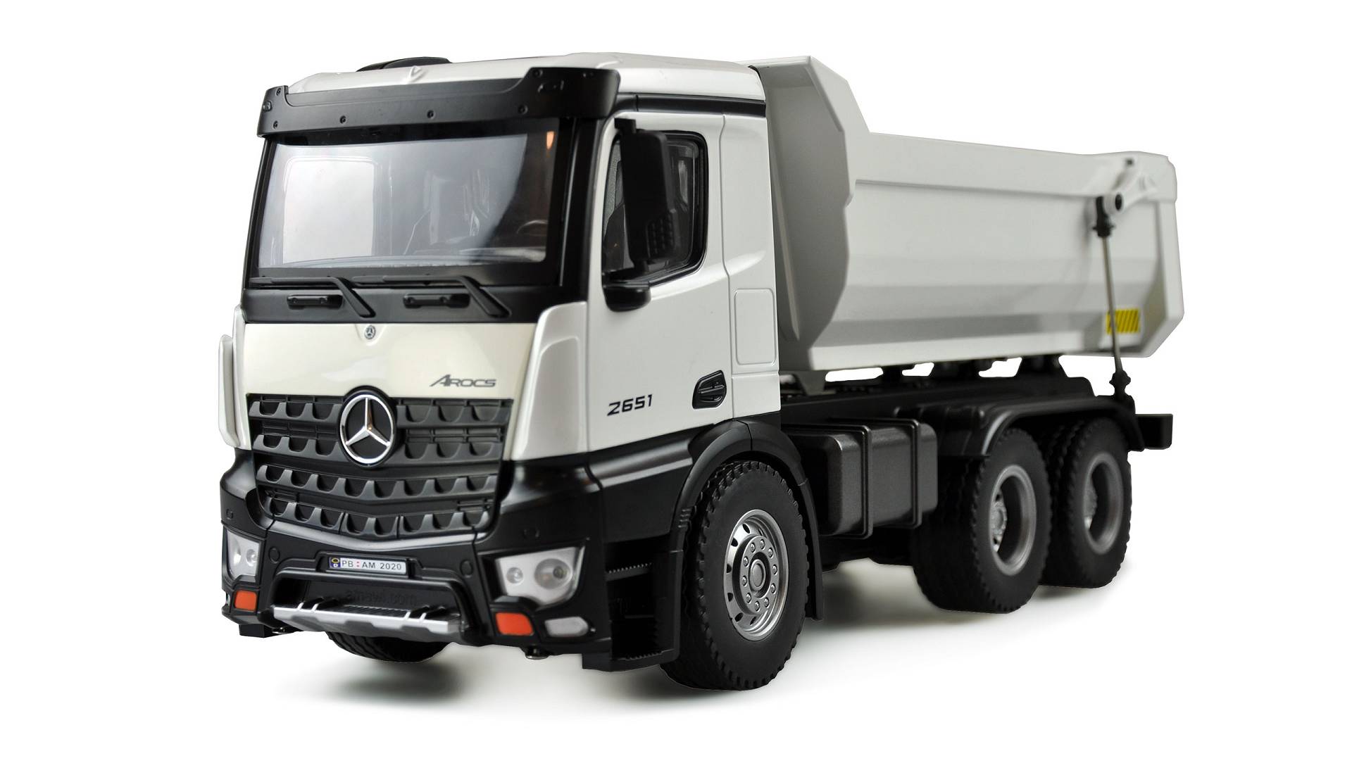Amewi Mercedes Benz Arocs LKW Kipper PRO Metall 2,4GHz RTR weiß 22413