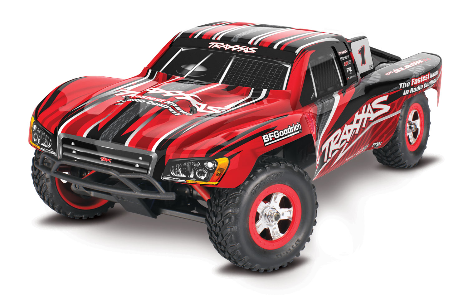Traxxas Slash 4x4 1/16 Rot RTR Brushed mit Akku & USB-C Lader 70054-8