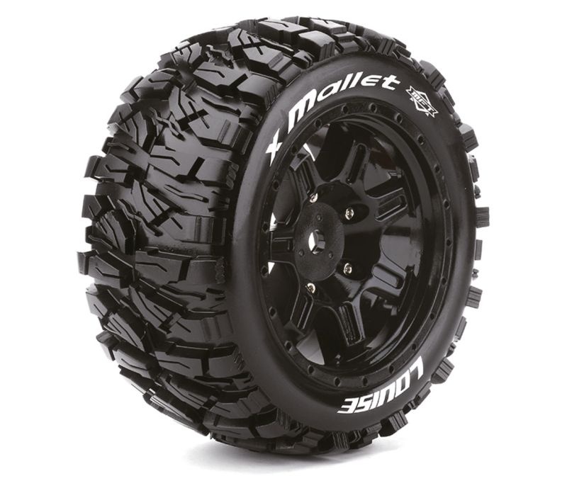 Louise X-MALLET Sport-Reifen Felge schwarz (2) 24mm TRAXXAS X-MAXX / MFT L-T3350B