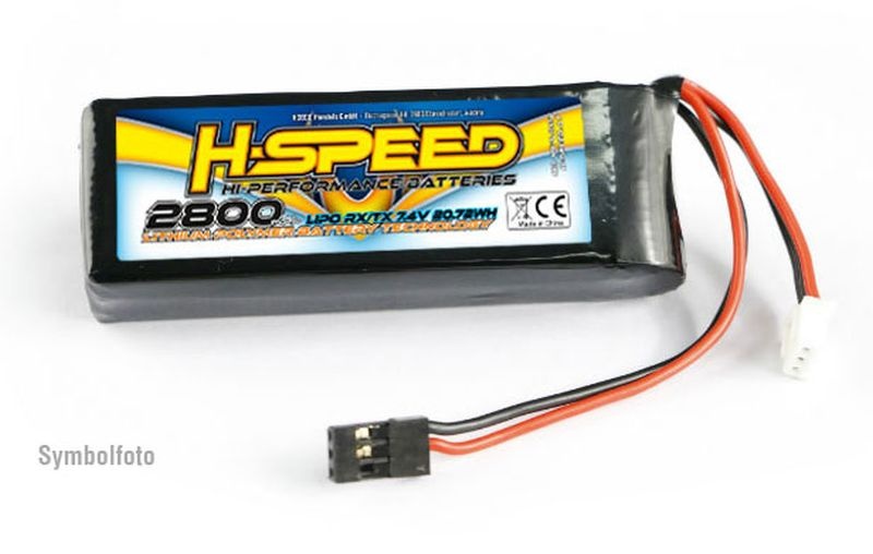 H-SPEED 2S 2800mAh 7.4V RX/TX LiPo Akku HSPLI002