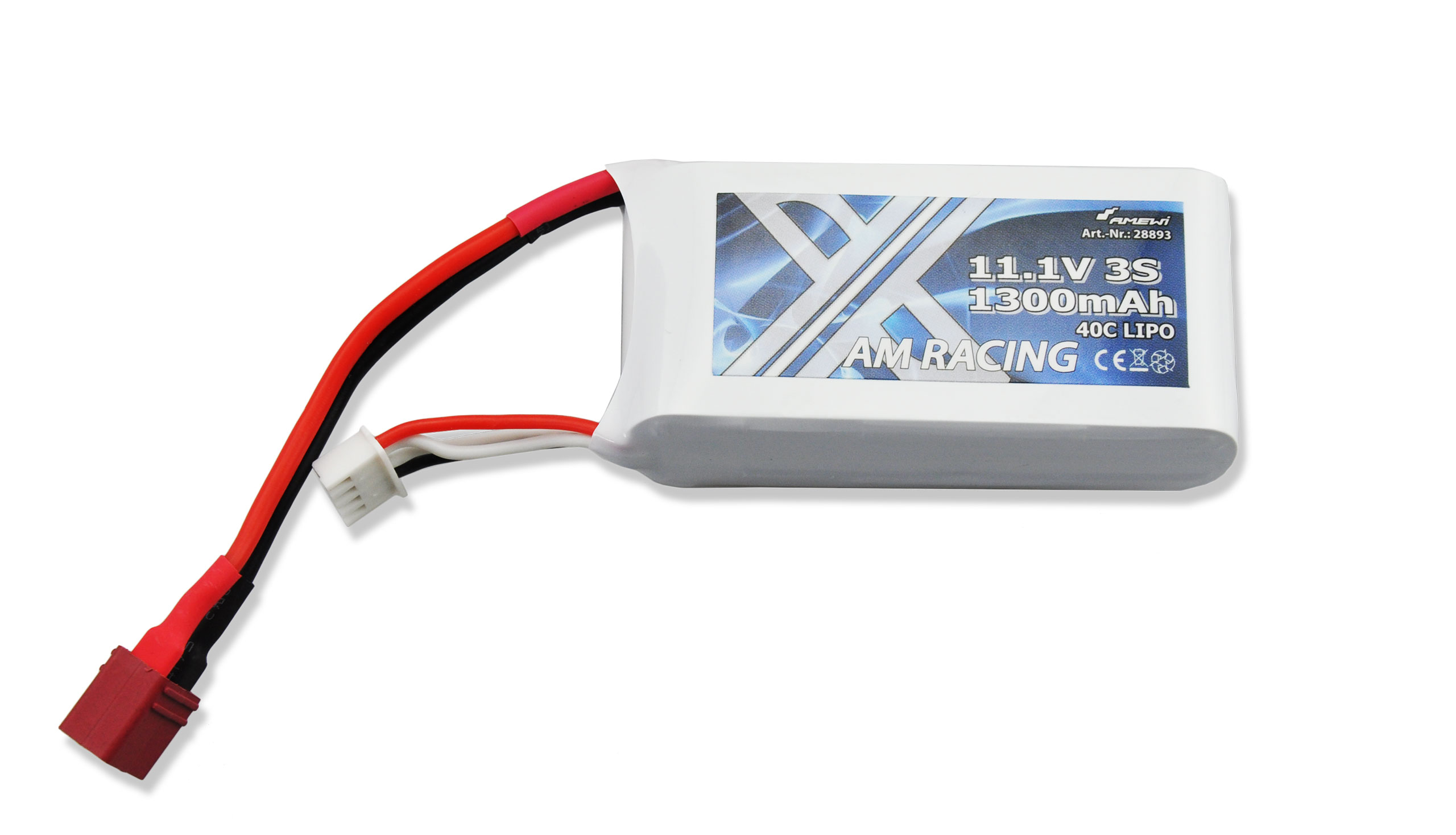 Amewi 11,1V 1300mAh 40C LiPo DEAN plug, u.a. für 26035 Mad Shark brushless 28893
