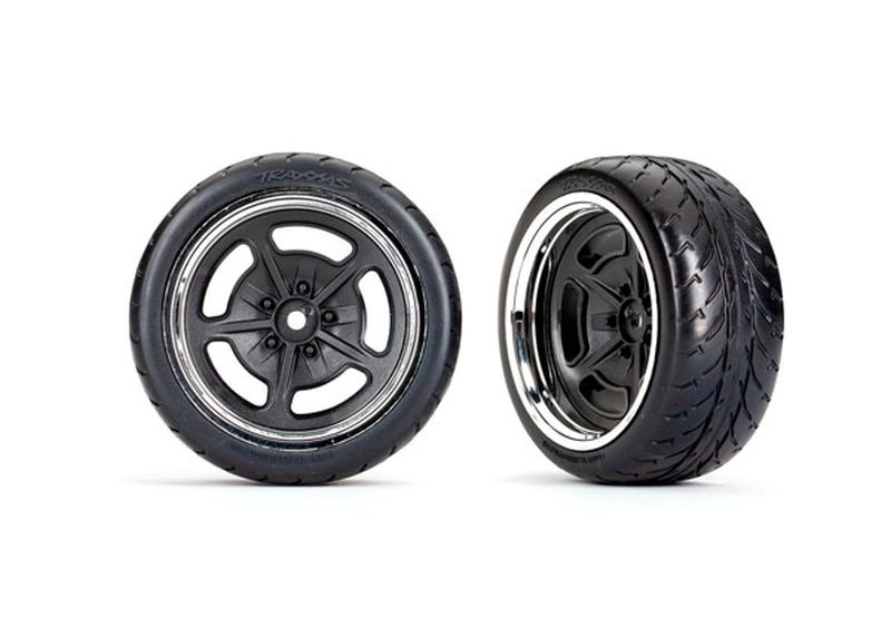 Traxxas Reifen auf Felge hinten extra-breit (2) 9373