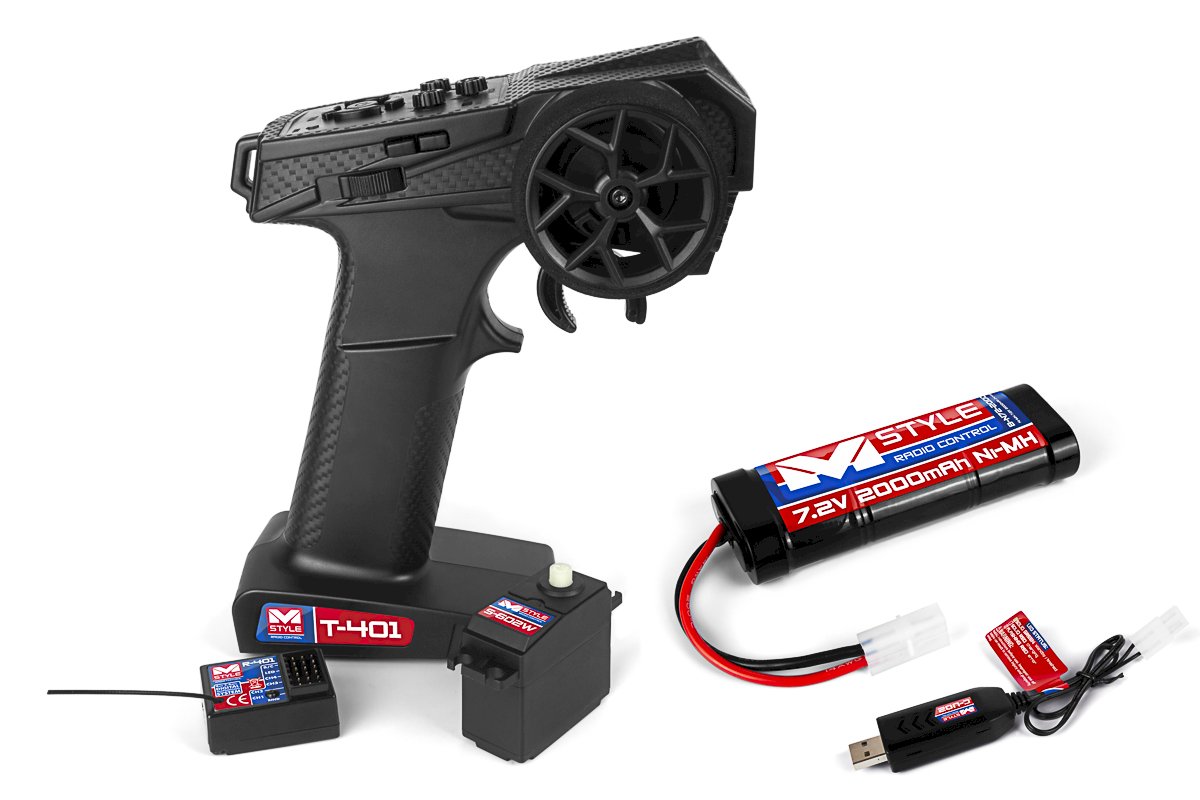 MStyle Fernsteuerung Starter Set 4-Kanal incl. Servo, Fahrakku & Lader 542409