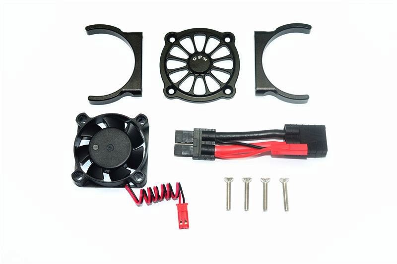 GPM Alu Motor Kühlkörper mit Ventilator schwarz Traxxas 1/10 E-Revo