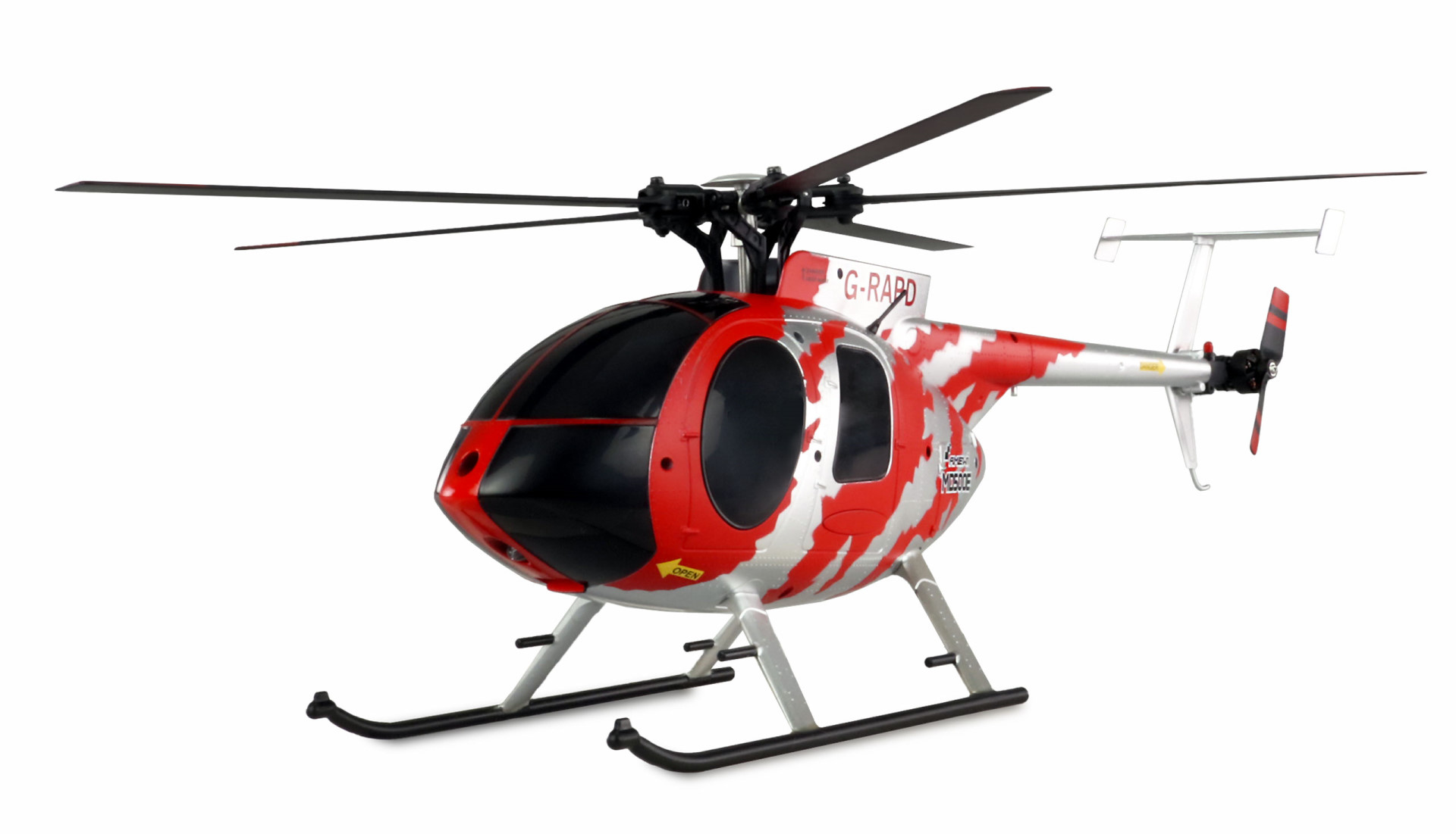 Amewi AFX MD500E Zivil brushless 4-Kanal 325mm Helikopter 6G RTF rot/silber 25334
