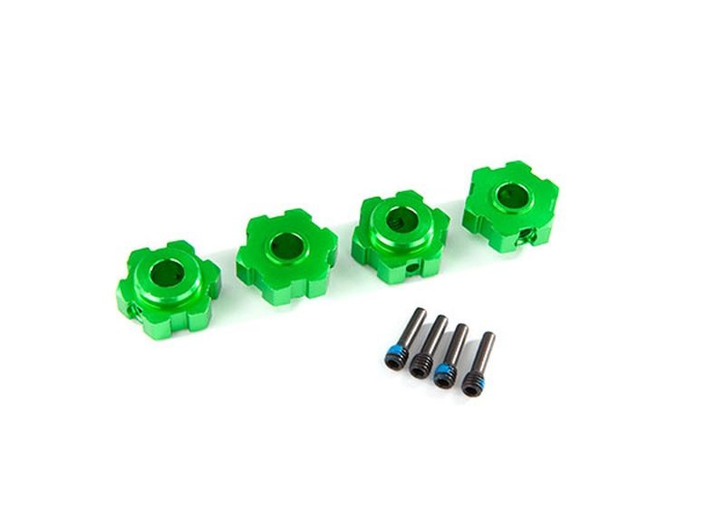 Traxxas Sechskant-Radmitnehmer Alu grün 8956G
