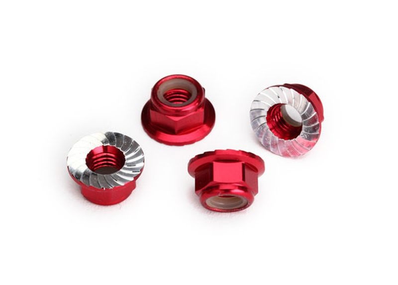 Kragen-Stoppmutter 5mm Alu verzahnt (4) rot 8447R