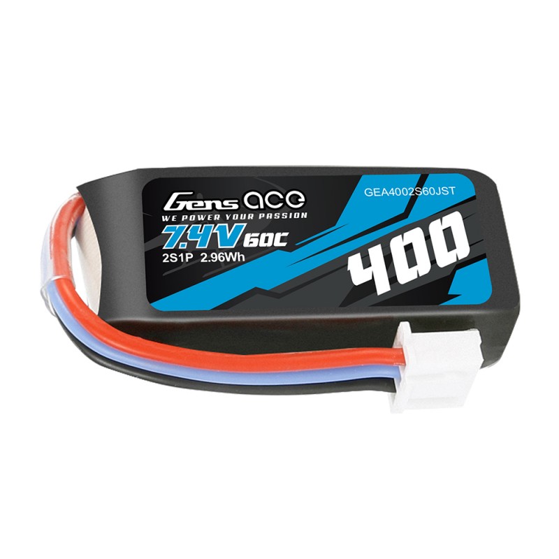 Gens ace Akku LiPo 2S 7.4V-400-60C(JST) 41x20x13mm 20g GE1-0400-2J-60C