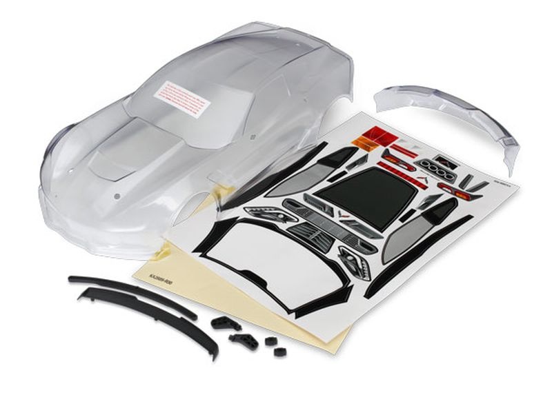 Traxxas 8386 Karo Chevrolet Corvette Z06 klar mit Decals & Hardware