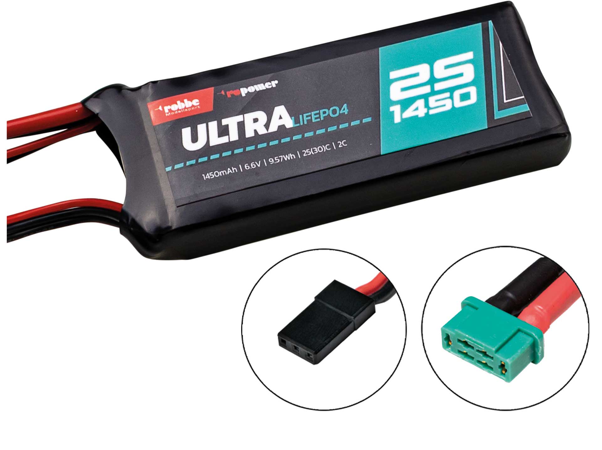 Robbe RO-POWER ULTRA LIFEPO4 1450MAH 6,6V 25(30C) 2S LIFEPO4 Akku MPX/JR/XH Stecker 7411