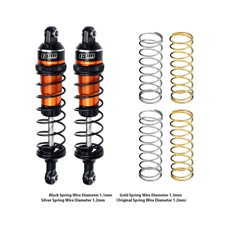 GPM Alu-Dämpfer einstellbar v/h 87mm +Federn orange (2) TRX MiniMaxx TXMM087F/RORBK