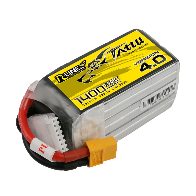 Gens ace Tattu-R Lipo Akku 6S 22.2V-1400-130C (XT60) 78x39x42mm 225g GE1TA-1400-6X6