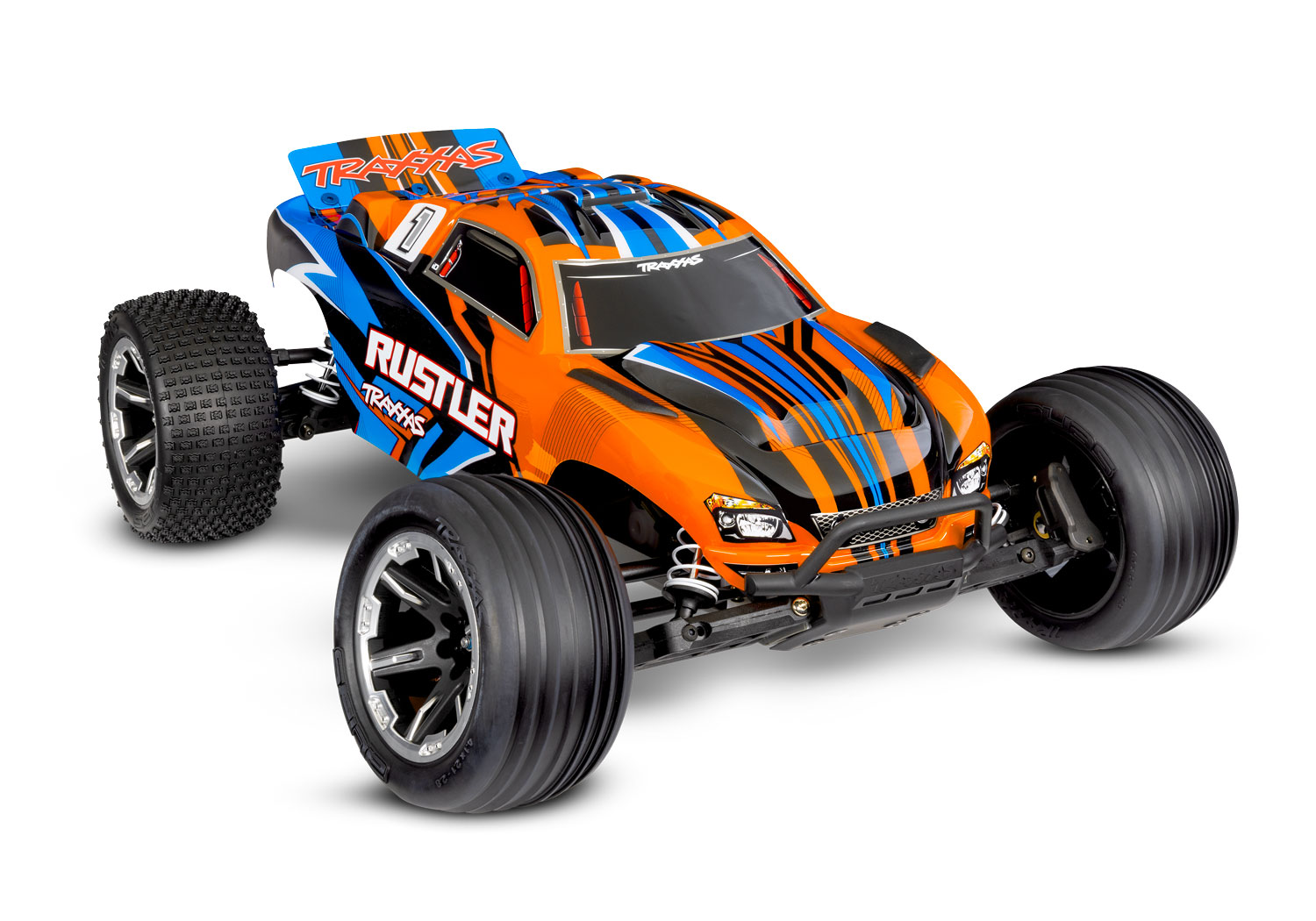 Traxxas Rustler Orange HD 1/10 2WD Stadium-Truck RTR mit Akku & USB-Lader 37254-8