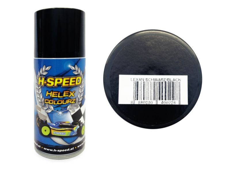 H-SPEED Lexan Spray Farbe Helex Colourz schwarz 150ml HSPS002