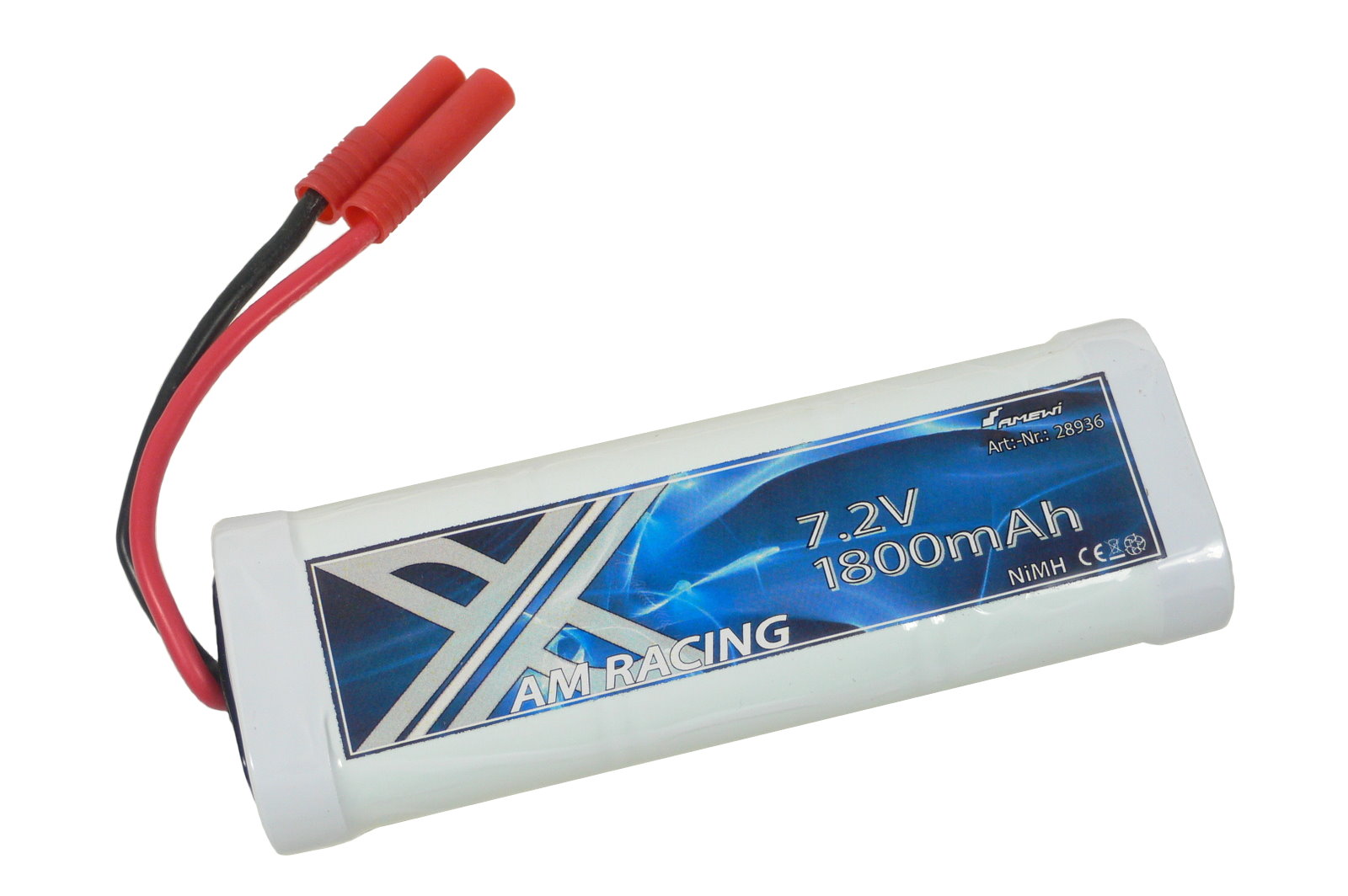 Amewi AMX RACING NiMH Akku 7,2V 1800mAh 4mm HXT Stecker 28936