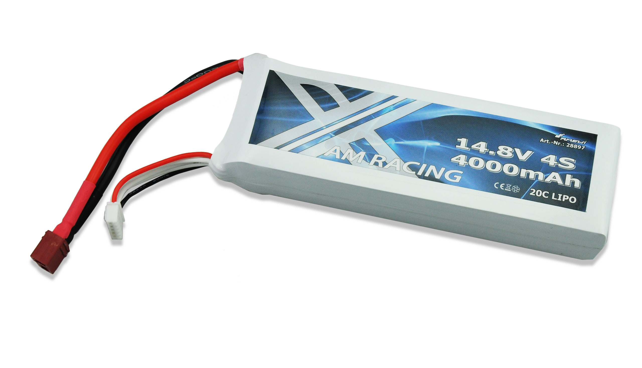 Amewi 14,8V 4000mAh 20C LiPo 4S, DEAN plug / softcase, u.a. für Rocket 26046 28897