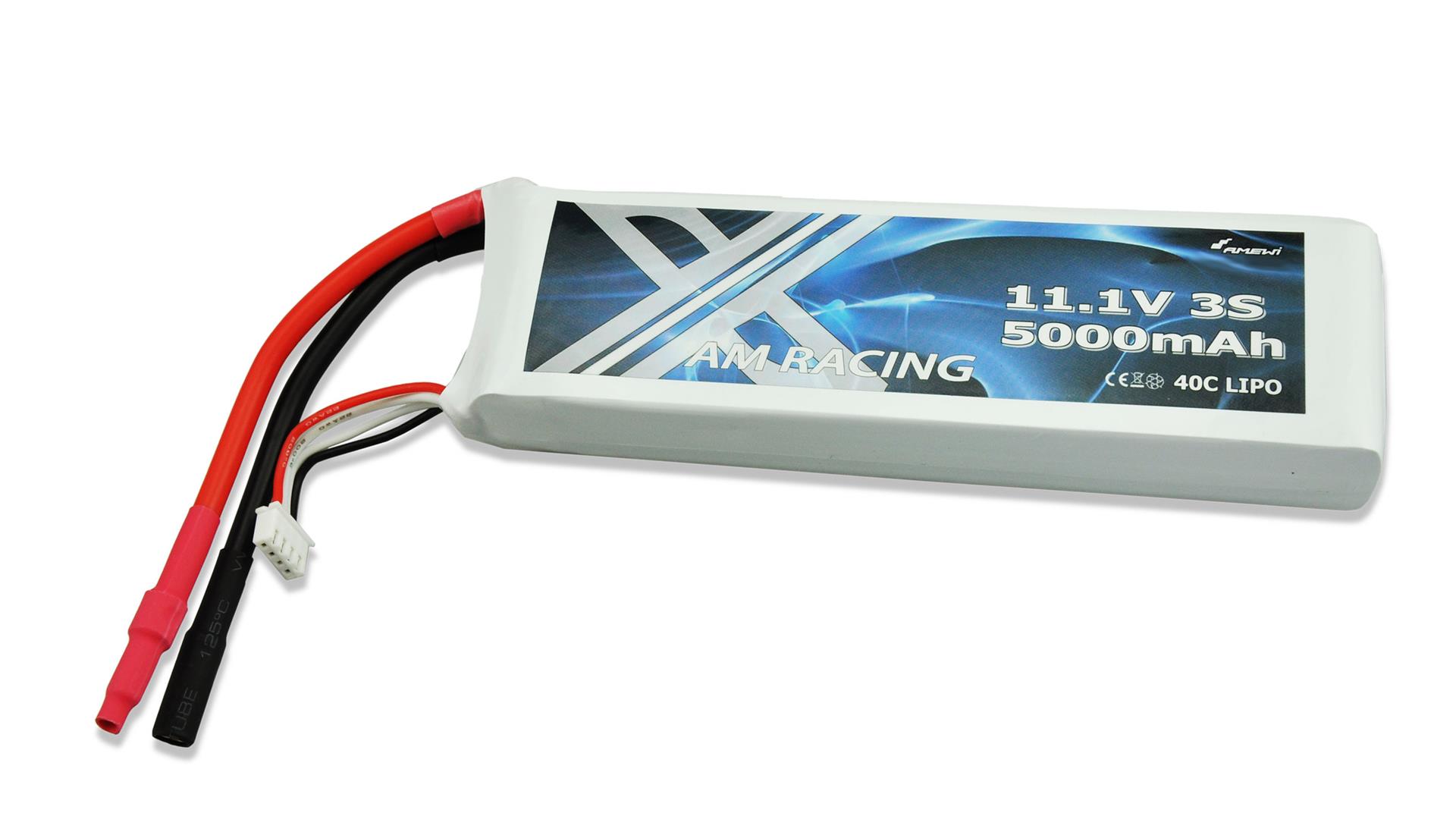 Amewi LiPo Akku 3S 11,1V 5000mAh 40C Softcase, 6mm Goldkontakt 28932