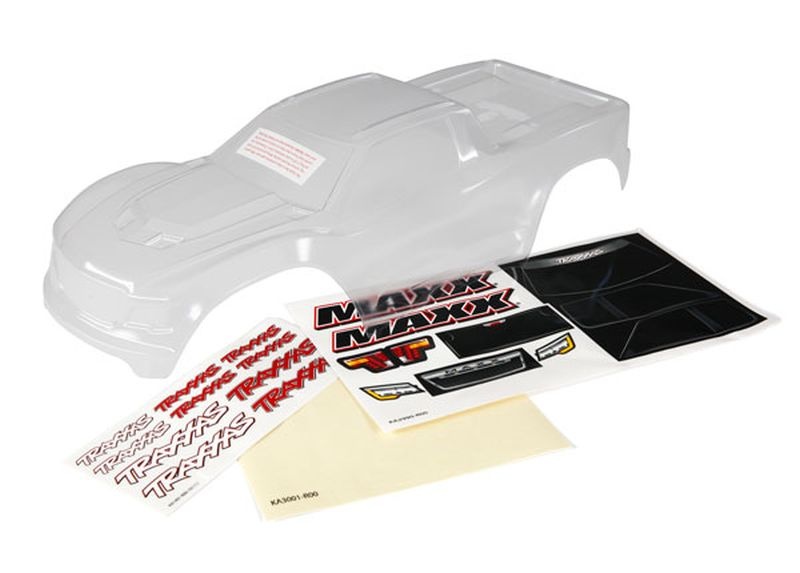 Traxxas Karo Maxx klar, unausgeschnitten Fenster-Masken & Aufkleber 8911